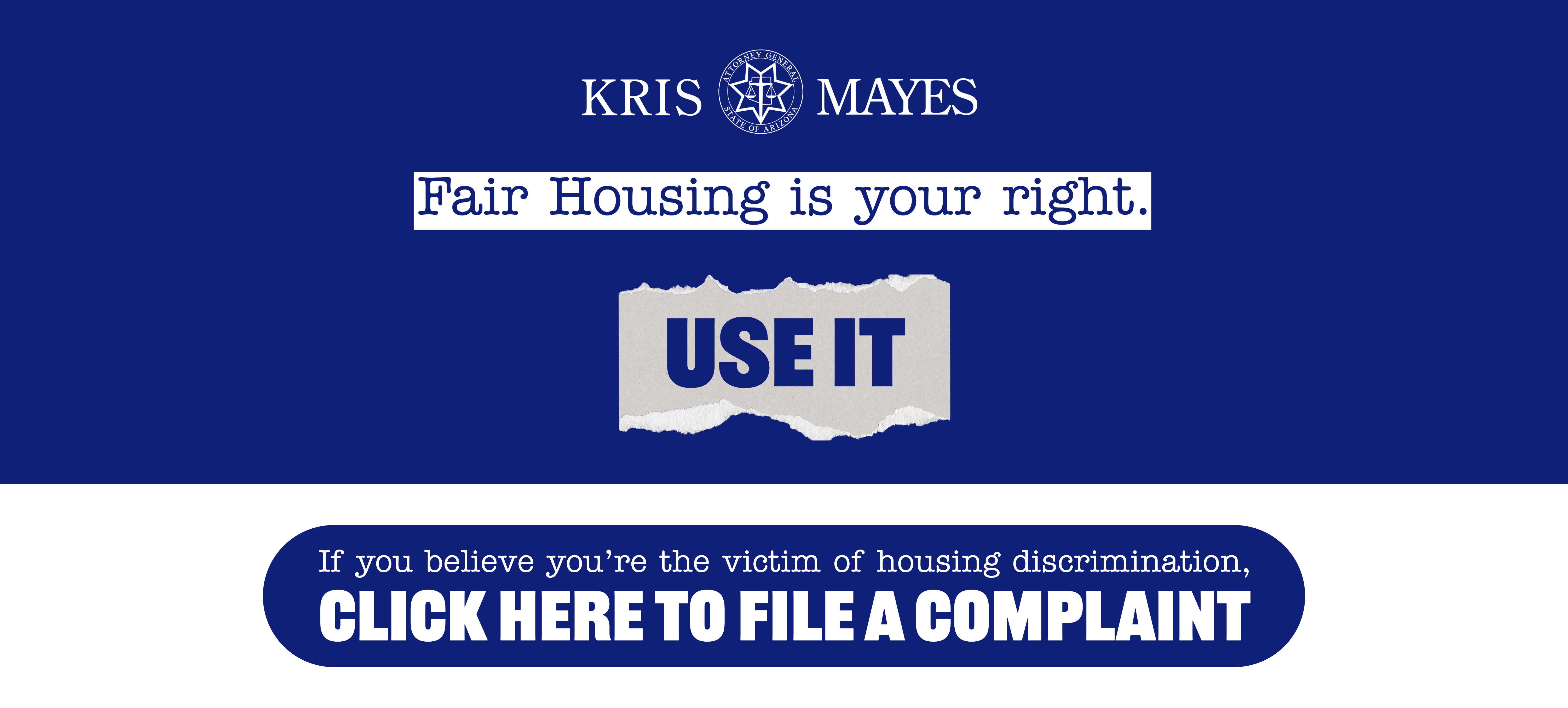 Image asking people if they have experienced Housing Discrimination and if so, file a complaint.