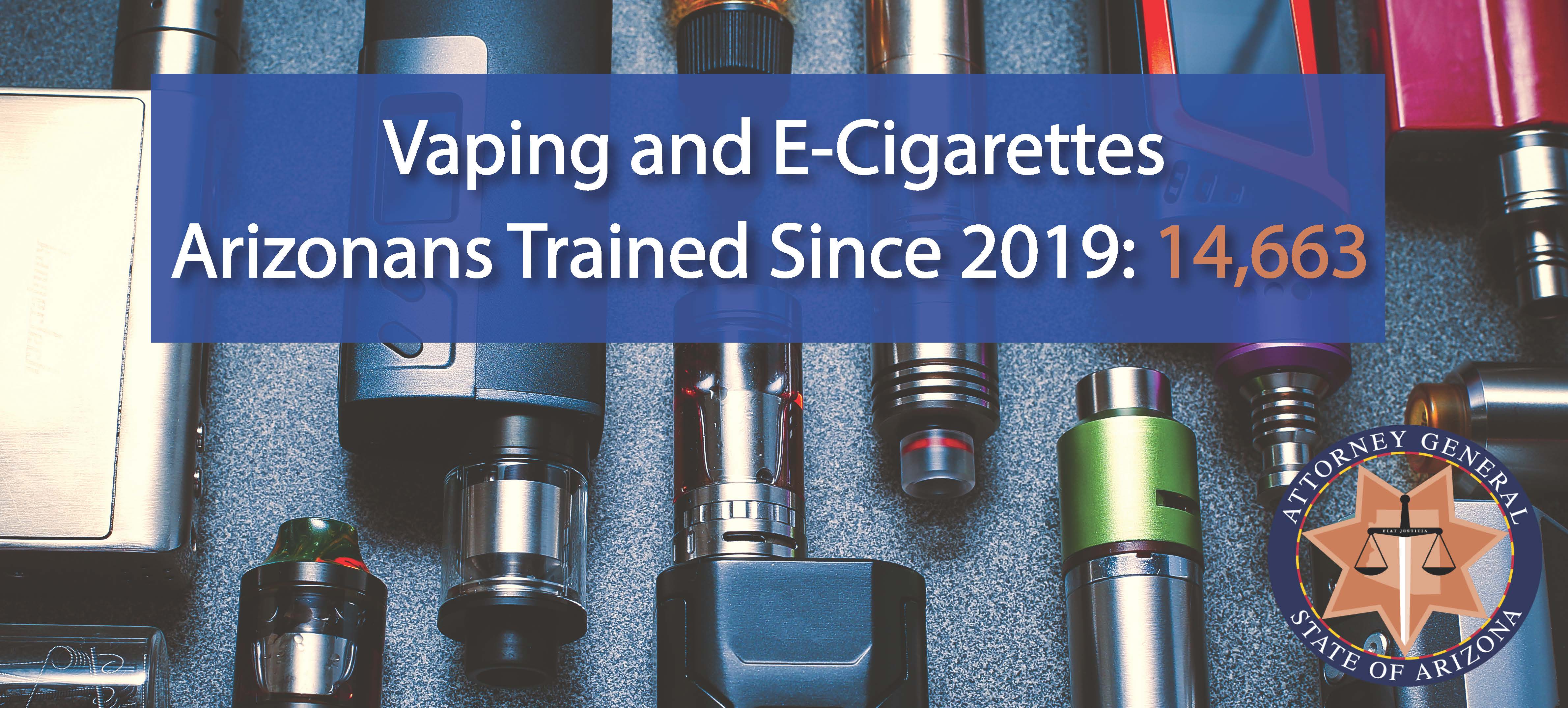 Vaping banner advertising the 14,100 trainings in Arizona.