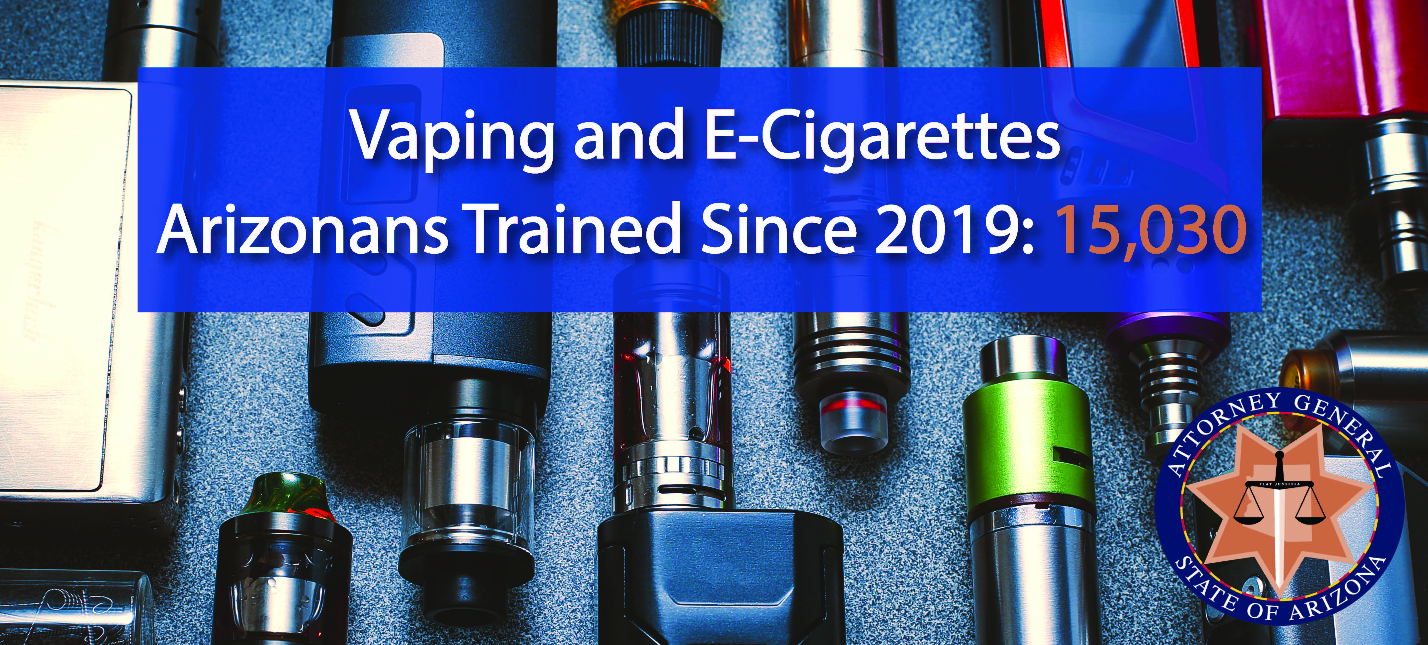 Vaping banner advertising the 14,100 trainings in Arizona.